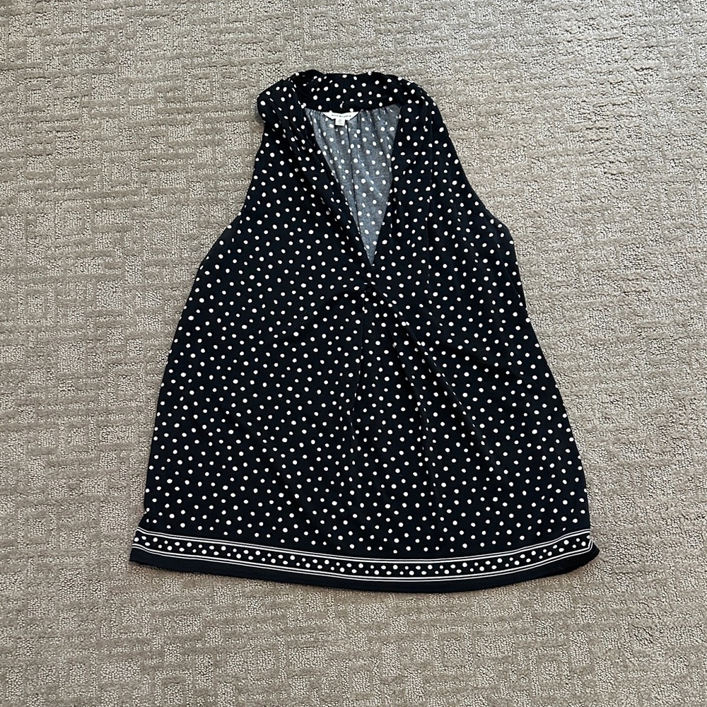 Max Studio Black and White Polka Dot Blouse